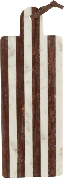 J-Line snijplank Rechthoek Streep Marmer - steen - wit/bruin