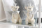 J-Line spaarpot Beer Kroon - polyreisn - wit/grijs - large - 2 stuks