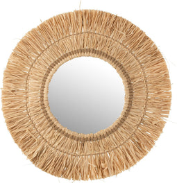 J-Line spiegel Hangend Rond - riet - naturel - Ø 61.5 cm