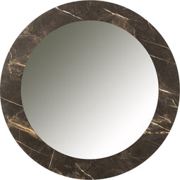 J-Line spiegel Marmer Print - glas - donkerbruin - small