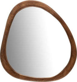 J-Line spiegel Onregelmatig - hout - donkerbruin - small
