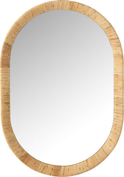 J-Line Spiegel Ovaal Rotan Naturel - Wandspiegel 60 x 5.5 cm