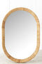 J-Line Spiegel Ovaal Rotan Naturel - Wandspiegel 60 x 5.5 cm