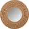 J-Line Spiegel Rond Geweven Jute Naturel Large - Wandspiegel 73 x 5.5 cm