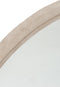 J-Line spiegel Rond - leder - beige - small - Ø 40 cm