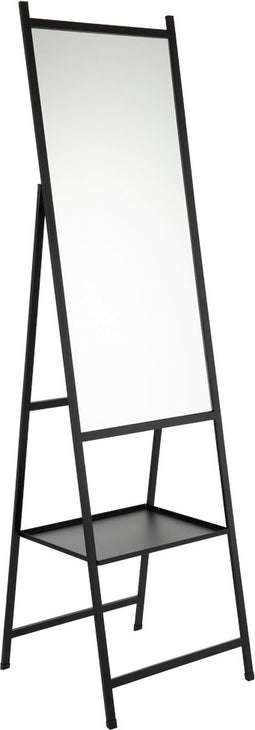 J-Line spiegel Staand Plateau - spiegel/metaal - zwart - 161 x 45 cm