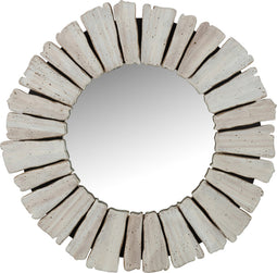 J-Line spiegel Vacay - hout - wit - large - Ø 66 cm