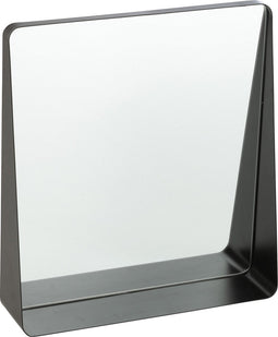 J-Line spiegel Vierkant - metaal/glas - zwart - 38 x 41 cm