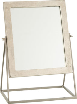 J-Line spiegel Vierkant Op Voet - metaal - zilver - 34 x 20 cm