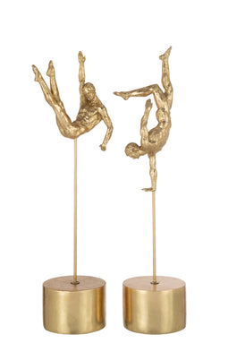 J-Line Sportmannen Op Voet Poly Goud Assortiment Van 2