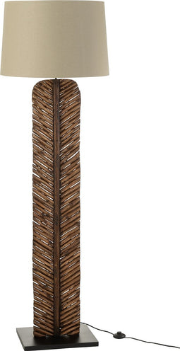 J-Line Staande Lamp Foresta Blad Hout Bruin L