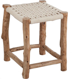 J-line Stoel Macrame Hout Beige