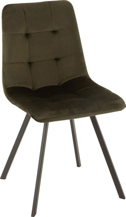 J-Line stoel Morgan - textiel/metaal - donkergroen