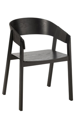 J-Line stoel Naga - essenhout/touw - zwart