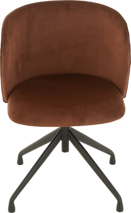 J-Line stoel Turn/Up/Down - fluweel - donkerbruin