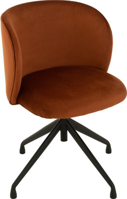 J-Line stoel Turn/Up/Down - fluweel - donkeroranje