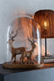 J-Line stolp Ovaal - hout/glas - transparant/donkerbruin - small