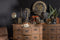J-Line stolp Ovaal - hout/glas - transparant/donkerbruin - small