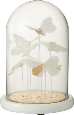 J-Line stolp Vlinders + Puntjes - glas - wit/goud - medium