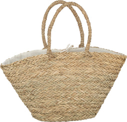 J-Line strandtas Zonnebloemen Schelpen - zeegras - naturel