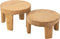 J-Line tafel Rond - hout - naturel - set van 2