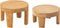 J-Line tafel Rond - hout - naturel - set van 2