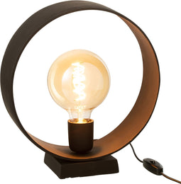 J-Line tafellamp Cirkel - staal - mat zwart