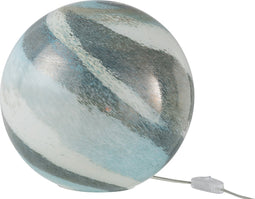 J-Line tafellamp Dany Strepen Rond - glas - blauw/groen - large