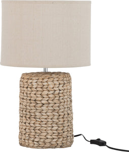 J-Line tafellamp + kap Dik Vlecht - beton/katoen - naturel - small