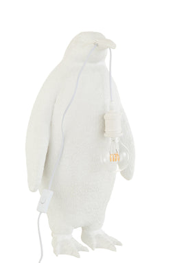 J-Line tafellamp Pinguïn - polyresin - wit - large