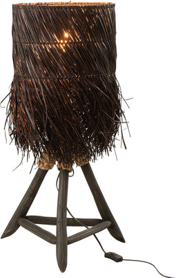 J-Line tafellamp Takken Arthur - hout - bruin - small