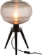 J-Line tafellamp Teri Tripod - glas/hout - grijs/zwart
