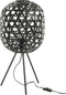 J-Line tafellamp Tripod Rond - bamboe/metaal - zwart