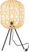 J-Line tafellamp Tripod Rond - bamboe - naturel/zwart