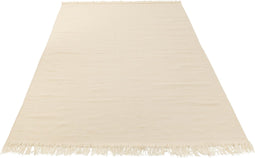 J-Line tapijt Geweven + Franjes - wol - creme