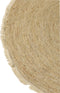 J-Line tapijt Kwastjesband - jute/katoen - beige/wit