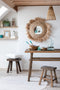 J-Line tapijt Rond + Franjes - katoen - beige