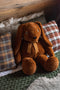 J-Line teddybeer konijn Strik - pluche - roestbruin - large