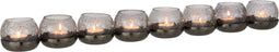 J-Line theelichthouder 8 Bol Craquele - glas/metaal - zwart