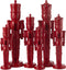 J-Line theelichthouder Geruit - glas - rood/groen - large - 2 stuks