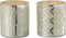 J-Line theelichthouder - glas - zilver - extra small - 2 stuks