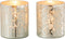 J-Line theelichthouder - glas - zilver - extra small - 2 stuks