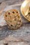 J-Line theelichthouder Mozaiek - glas - goud - small - 2 stuks