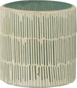 J-Line theelichthouder Mozaiek - glas - grijs - small - 2 stuks