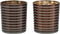 J-Line theelichthouder Strepen - glas - bruin - 3 stuks