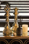 J-Line theelichthouder Veren - glas - creme - small - 4 stuks