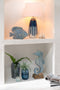 J-Line theelichthouder Zee Decoratie - glas - blauw/wit - 2 stuks