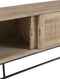 J-Line TV kast - 3 schuifdeuren - hout & metaal - naturel & zwart – woonaccessoires