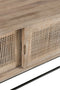 J-Line TV kast - 3 schuifdeuren - hout & metaal - naturel & zwart – woonaccessoires