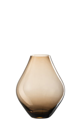 J-Line vaas Abby - glas - amber - small - 25 cm hoog